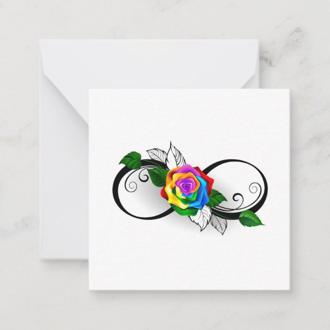 Infinity Symbol with Rainbow Rose Card (Front)
