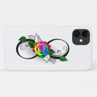 Infinity Symbol with Rainbow Rose