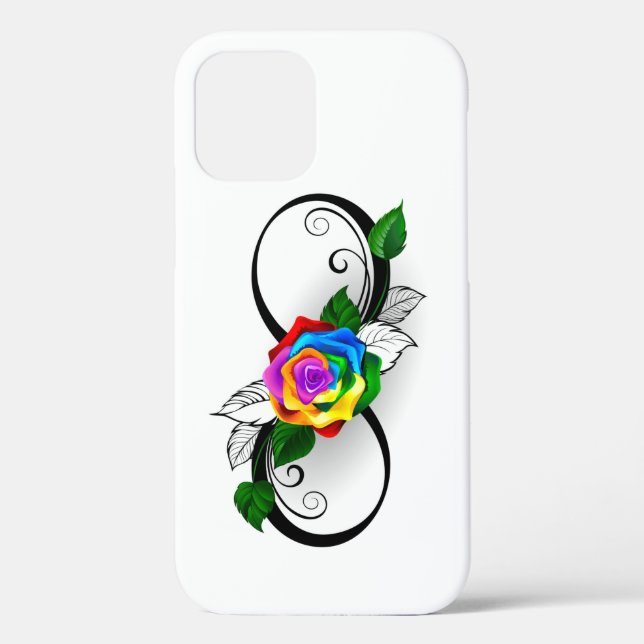 Infinity Symbol with Rainbow Rose Case-Mate iPhone Case (Back)