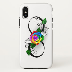 Infinity Symbol with Rainbow Rose iPhone X Case