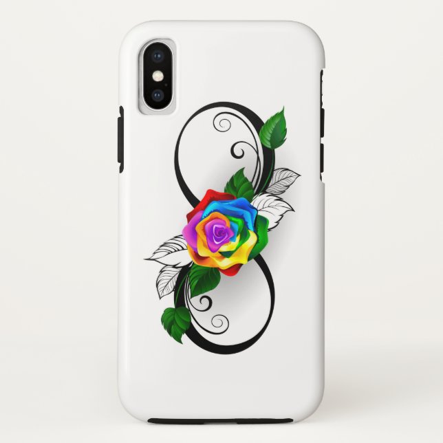 Infinity Symbol with Rainbow Rose Case-Mate iPhone Case (Back)