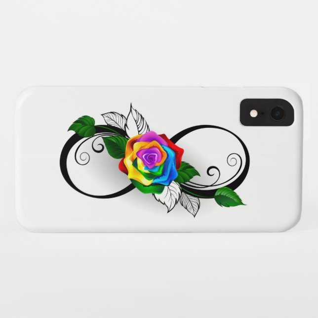 Infinity Symbol with Rainbow Rose Case-Mate iPhone Case (Back (Horizontal))