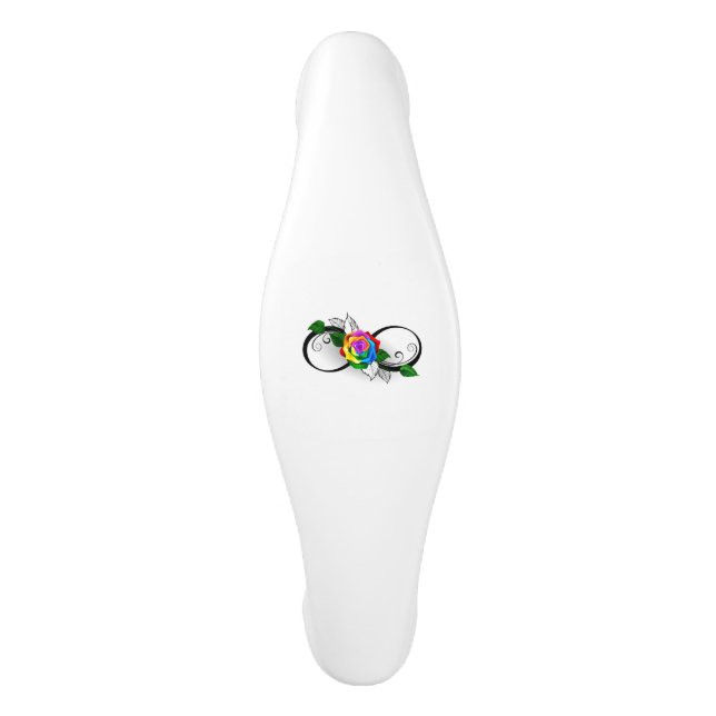 Infinity Symbol with Rainbow Rose Ceramic Cabinet Pull (Front)