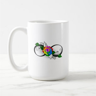 Infinity Symbol with Rainbow Rose Coffee Mug