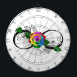Infinity Symbol with Rainbow Rose Dartboard<br><div class="desc">infinity symbol with rainbow rose on a white background.</div>