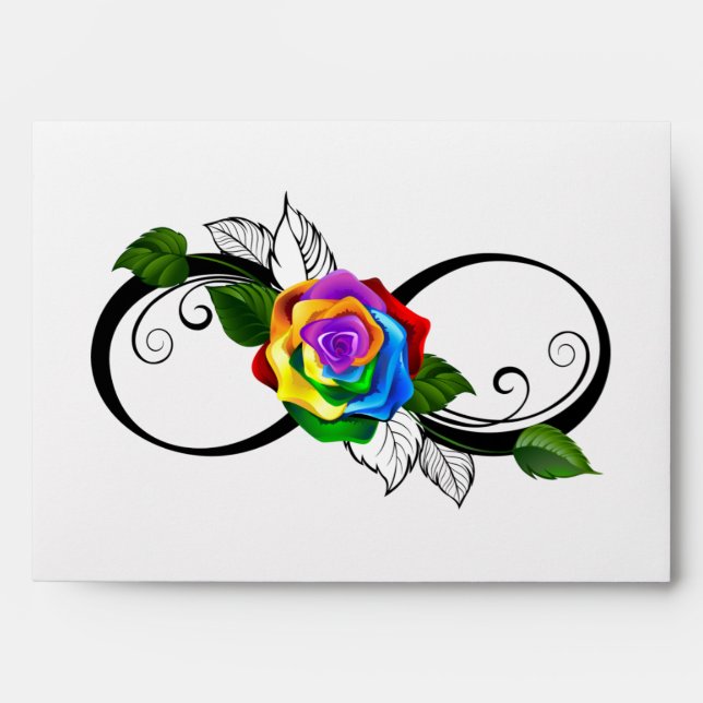 Infinity Symbol with Rainbow Rose Envelope (Front)