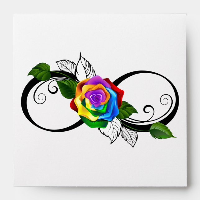 Infinity Symbol with Rainbow Rose Envelope (Front)