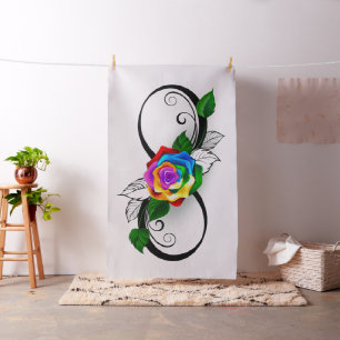 Infinity Symbol with Rainbow Rose Fabric