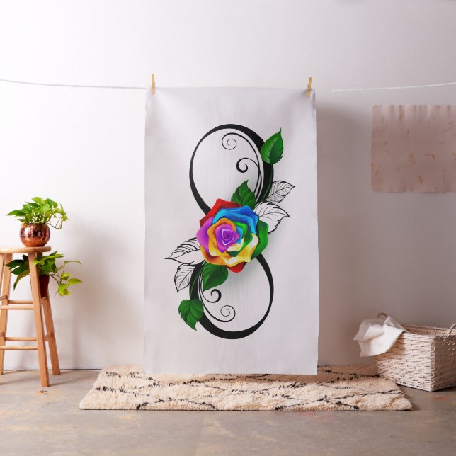 Infinity Symbol with Rainbow Rose Fabric (In Situ)