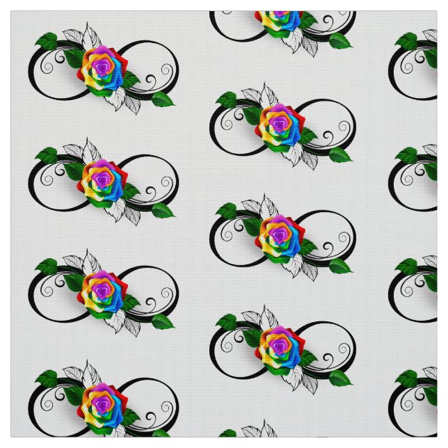 Infinity Symbol with Rainbow Rose Fabric (Swatch)