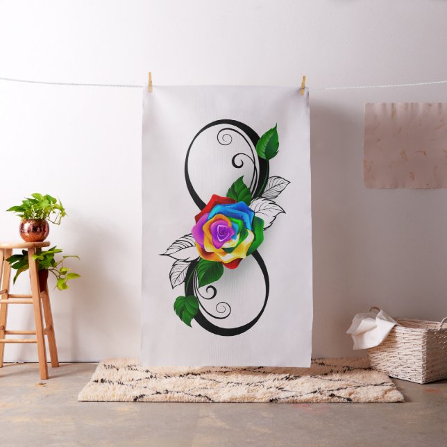 Infinity Symbol with Rainbow Rose Fabric (In Situ)
