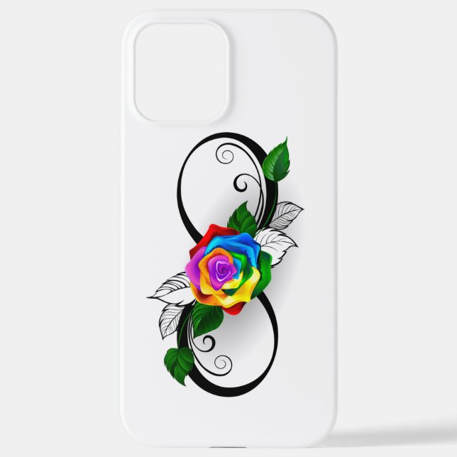 Infinity Symbol with Rainbow Rose iPhone Case (Back)