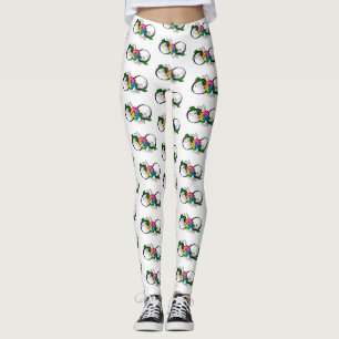 Infinity Symbol with Rainbow Rose Leggings