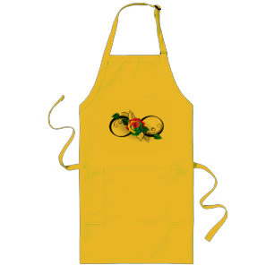 Infinity Symbol with Rainbow Rose Long Apron