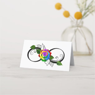 Infinity Symbol with Rainbow Rose Loyalty Card
