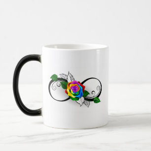 Infinity Symbol with Rainbow Rose Magic Mug