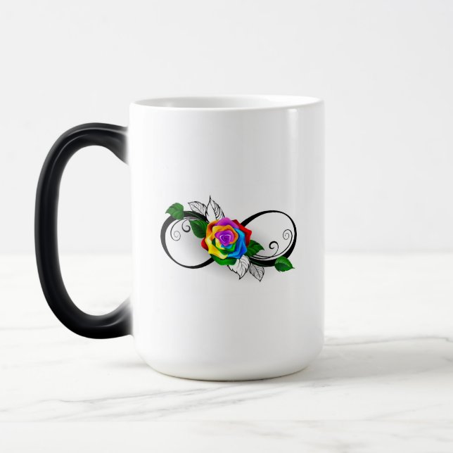 Infinity Symbol with Rainbow Rose Magic Mug (Left)