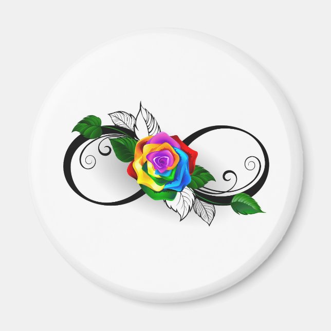 Infinity Symbol with Rainbow Rose Magnet (Front)