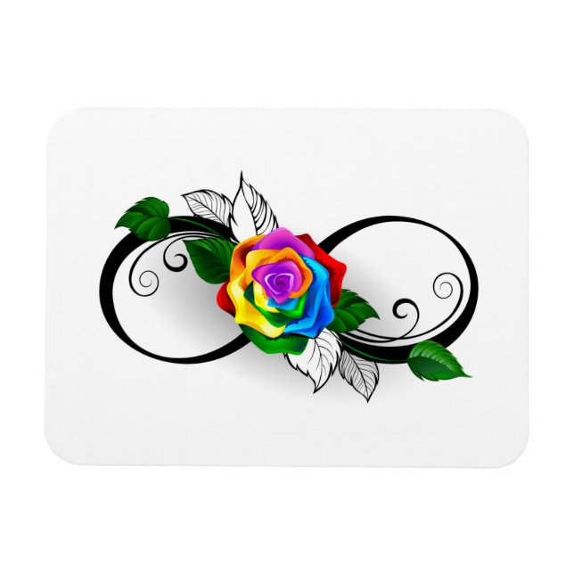 Infinity Symbol with Rainbow Rose Magnet (Horizontal)