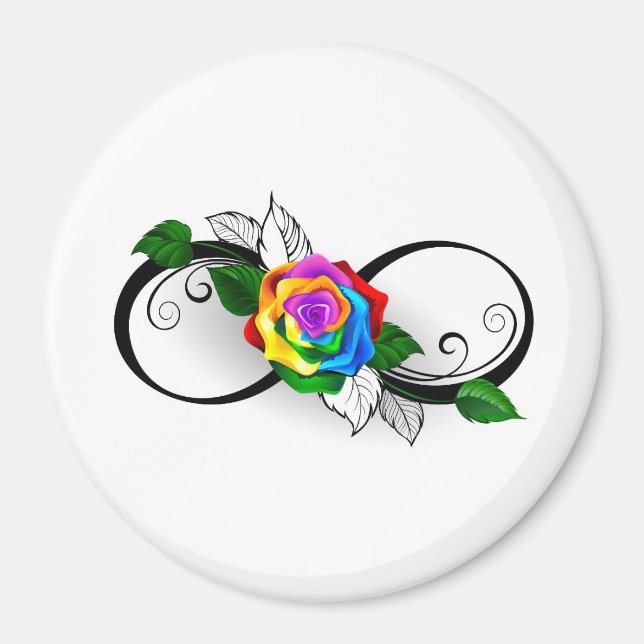 Infinity Symbol with Rainbow Rose Magnet (Front)