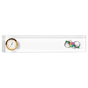 Infinity Symbol with Rainbow Rose Nameplate