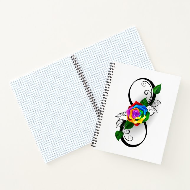 Infinity Symbol with Rainbow Rose Notebook (Inside)