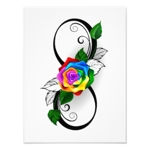 Infinity Symbol with Rainbow Rose Photo Print