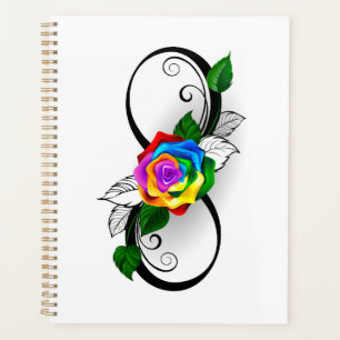 Infinity Symbol with Rainbow Rose Planner