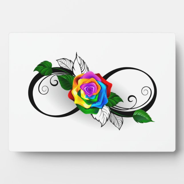 Infinity Symbol with Rainbow Rose Plaque (Front)