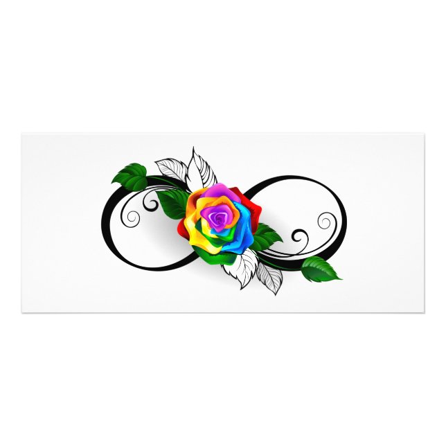 Infinity Symbol with Rainbow Rose Rack Card (Front)