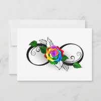 Infinity Symbol with Rainbow Rose