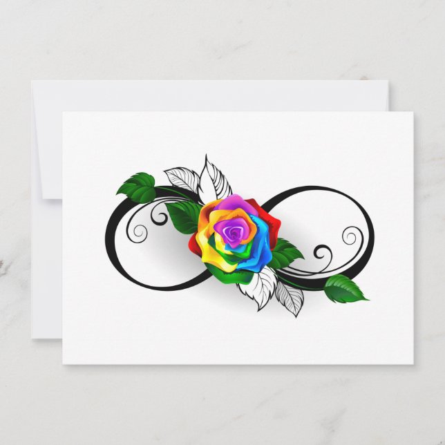 Infinity Symbol with Rainbow Rose Save The Date (Front)
