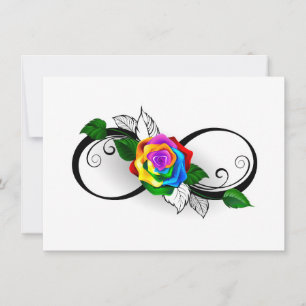 Infinity Symbol with Rainbow Rose Save The Date