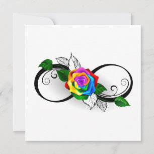 Infinity Symbol with Rainbow Rose Save The Date