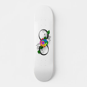 Infinity Symbol with Rainbow Rose Skateboard