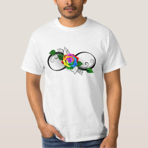 Infinity Symbol with Rainbow Rose T-Shirt