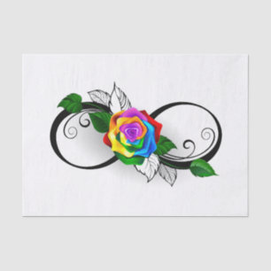 Infinity Symbol with Rainbow Rose Tissue Paper