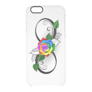 Infinity Symbol with Rainbow Rose Clear iPhone 6/6S Case