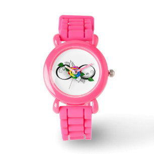 Infinity Symbol with Rainbow Rose Watch