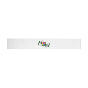 Infinity Symbol with Rainbow Rose Wrap Around Label