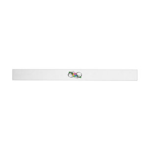 Infinity Symbol with Rainbow Rose Wrap Around Label