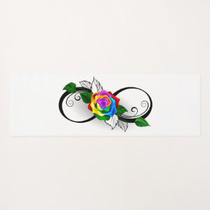 Infinity Symbol with Rainbow Rose Yoga Mat