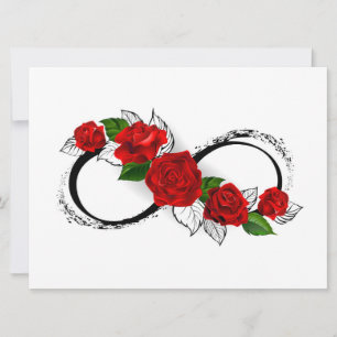 Infinity Symbol with Red Roses Announcement