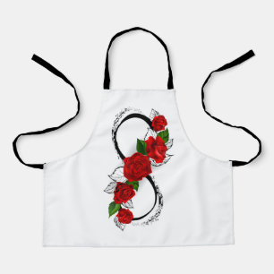 Infinity Symbol with Red Roses Apron