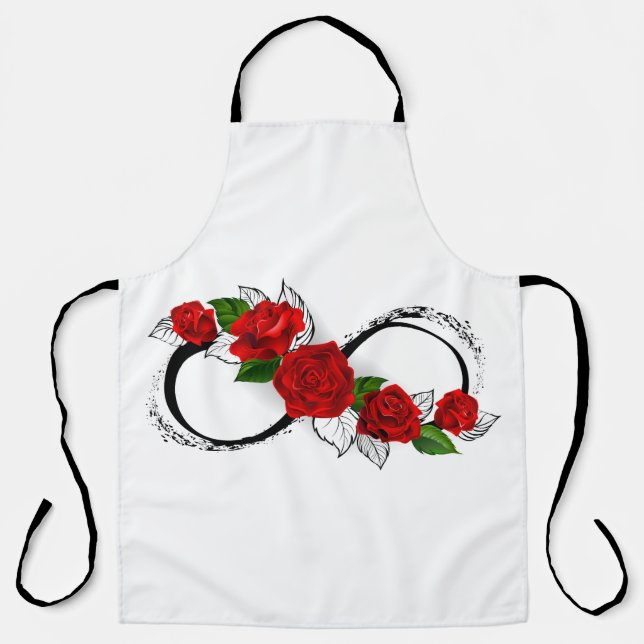 Infinity Symbol with Red Roses Apron (Front)