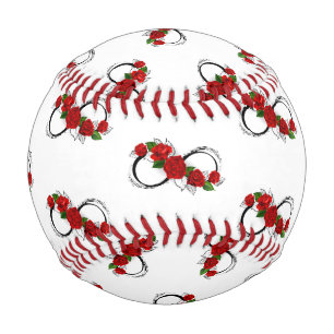 Infinity Symbol with Red Roses Baseball