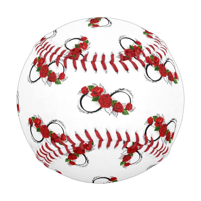 Infinity Symbol with Red Roses Baseball (Front)