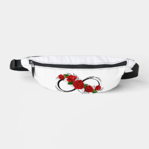 Infinity Symbol with Red Roses Bum Bags