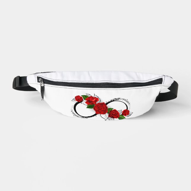 Infinity Symbol with Red Roses Bum Bags (Front)