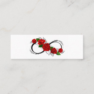 Infinity Symbol with Red Roses Calling Card